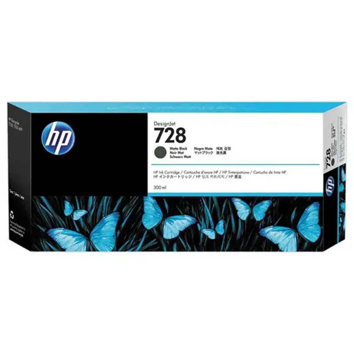 HP 728 cartouche d'encre noir mat F9J68A 300 ml 