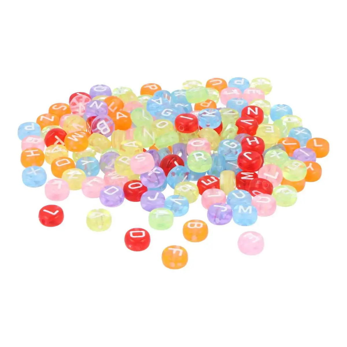Perle lettre Innspiro - coloris assortis - 7 mm - trou 1 mm - lot de 1200