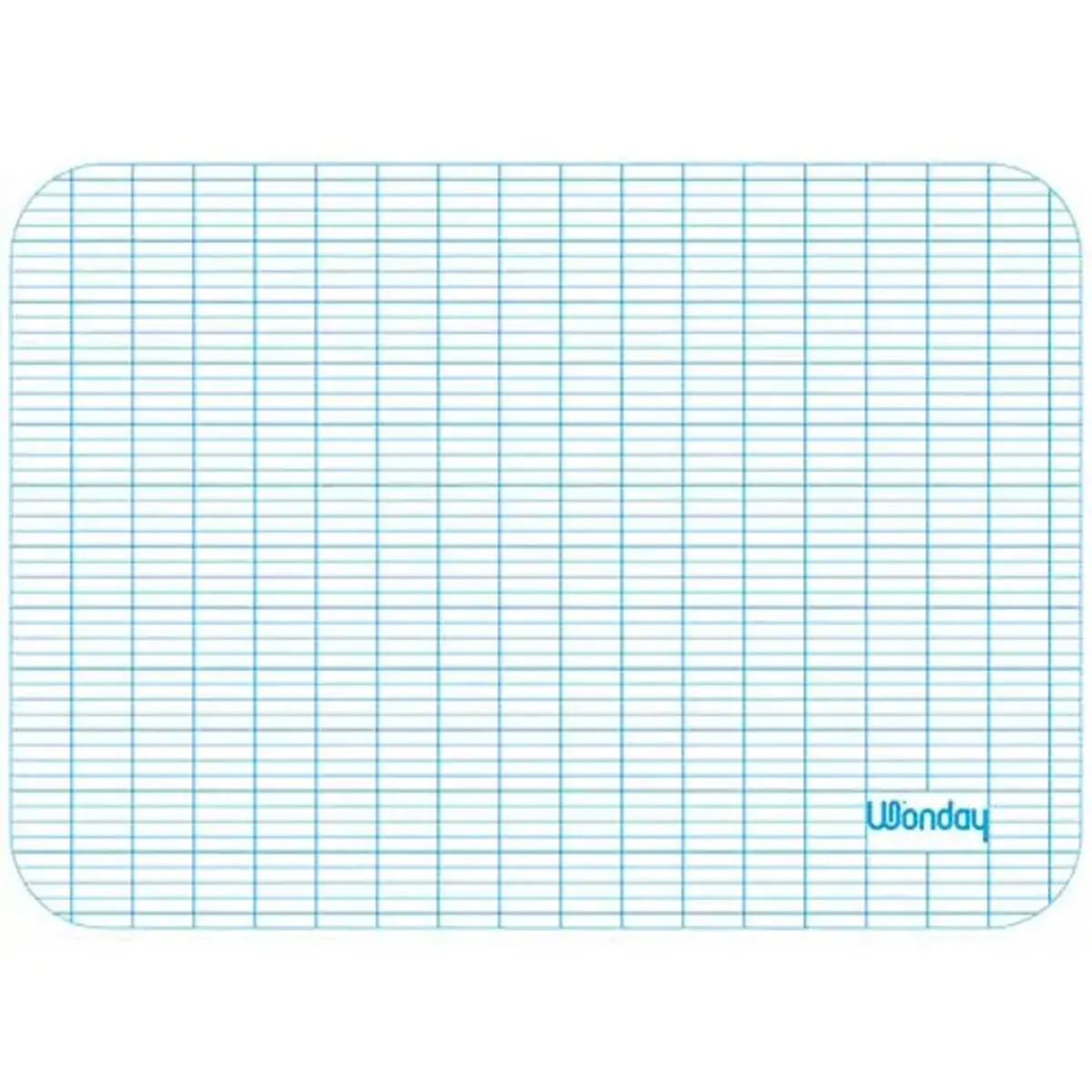 Ardoise effaçable à sec - WONDAY - 1 face unie - 1 face seyès - 19 x 26 cm