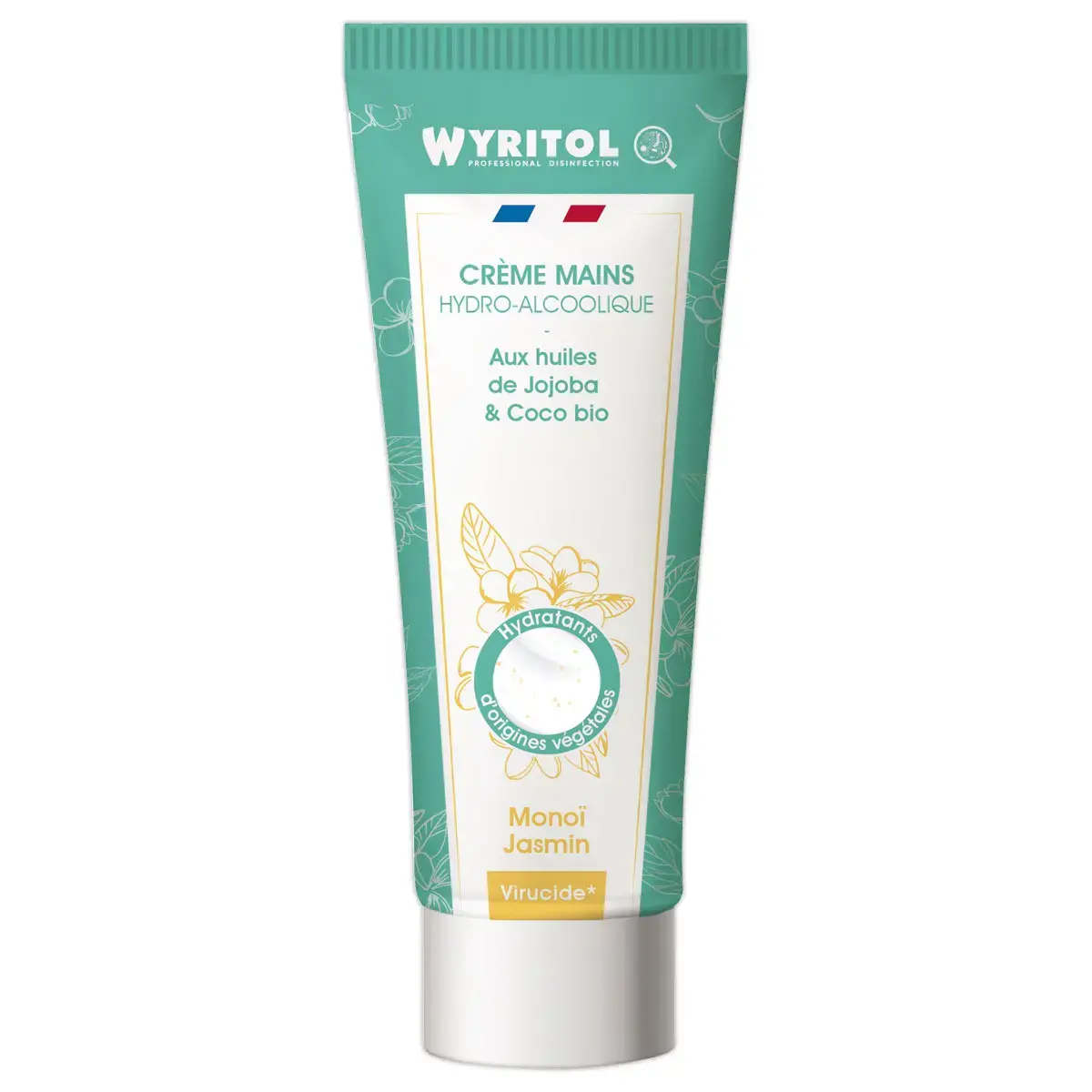 crème mains hydroalcoolique Monoï Jasmin 75 ML