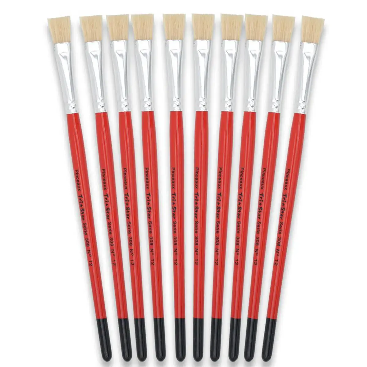 Brosse plate n&deg;12 - OZ - en soie - peinture acrylique et &agrave; l'huile 
