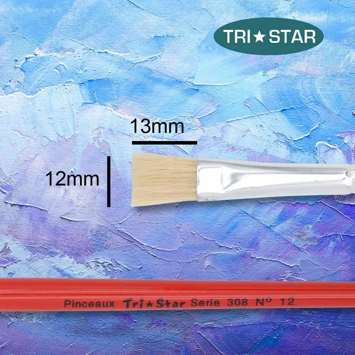 Brosse plate n&deg;12 - OZ - en soie - peinture acrylique et &agrave; l'huile 