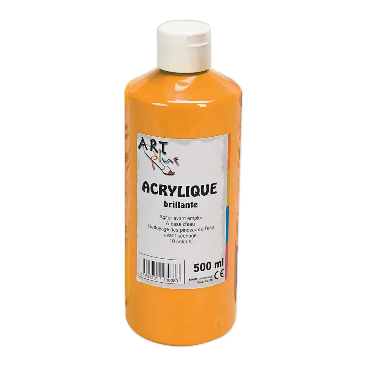 Gouache acrylique  - ART PLUS - orange - flacon de 500 ml 
