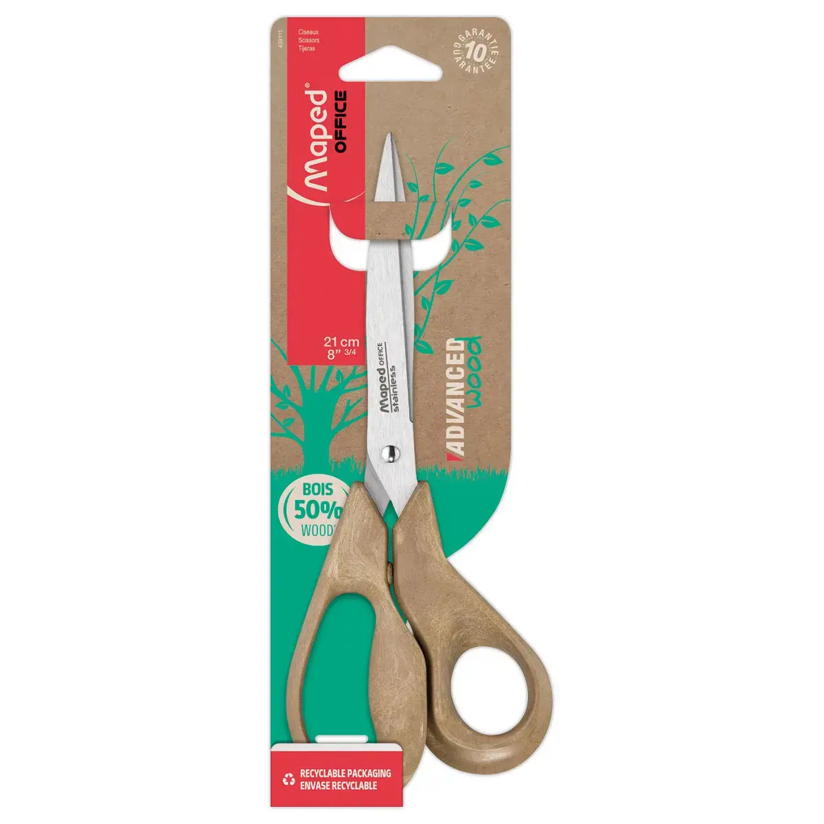 Paire de ciseaux asym&eacute;triques pour droitier Advanced Wood MAPED-21 CM 