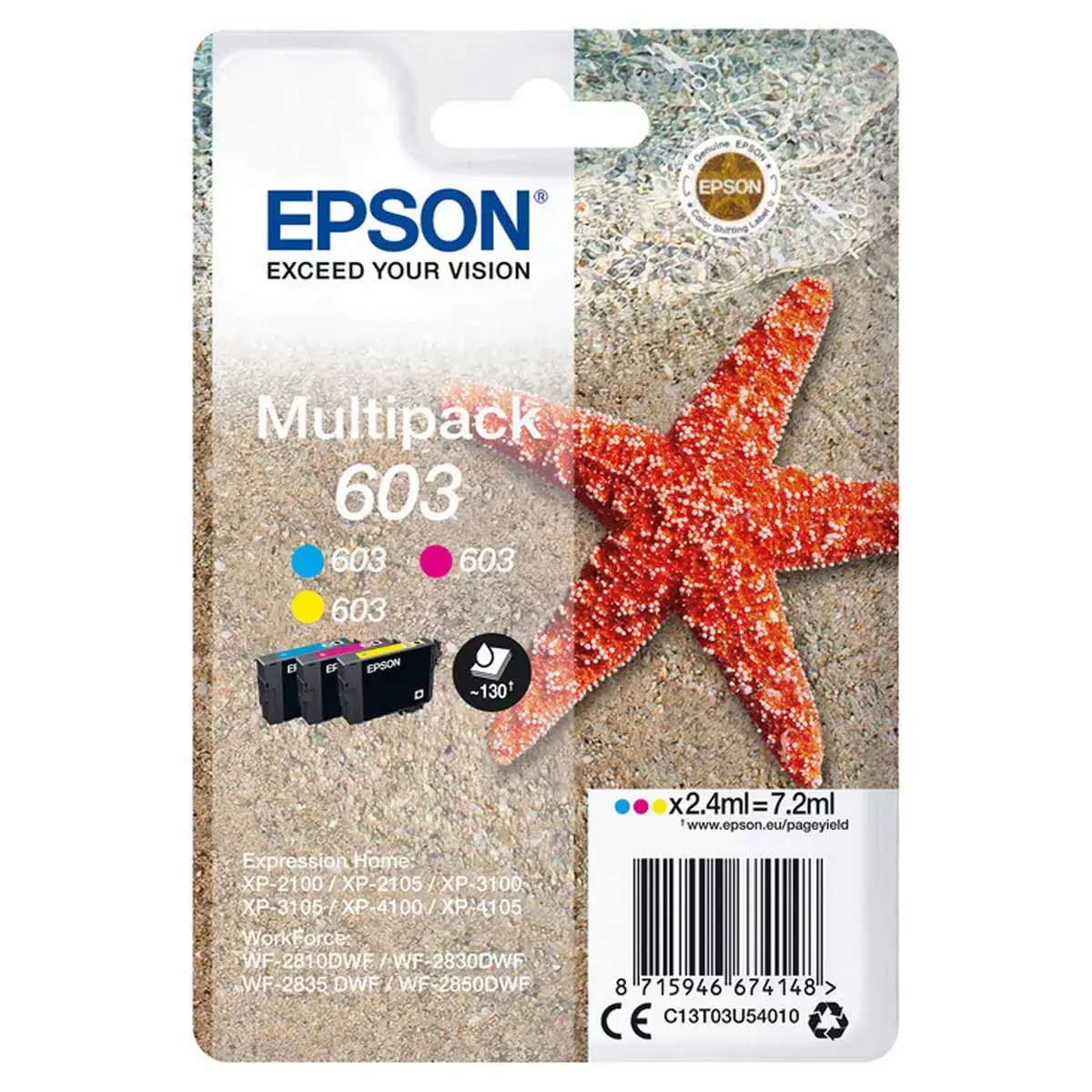 3 Cartouche Epson 603 3 couleurs multipack - C M Y