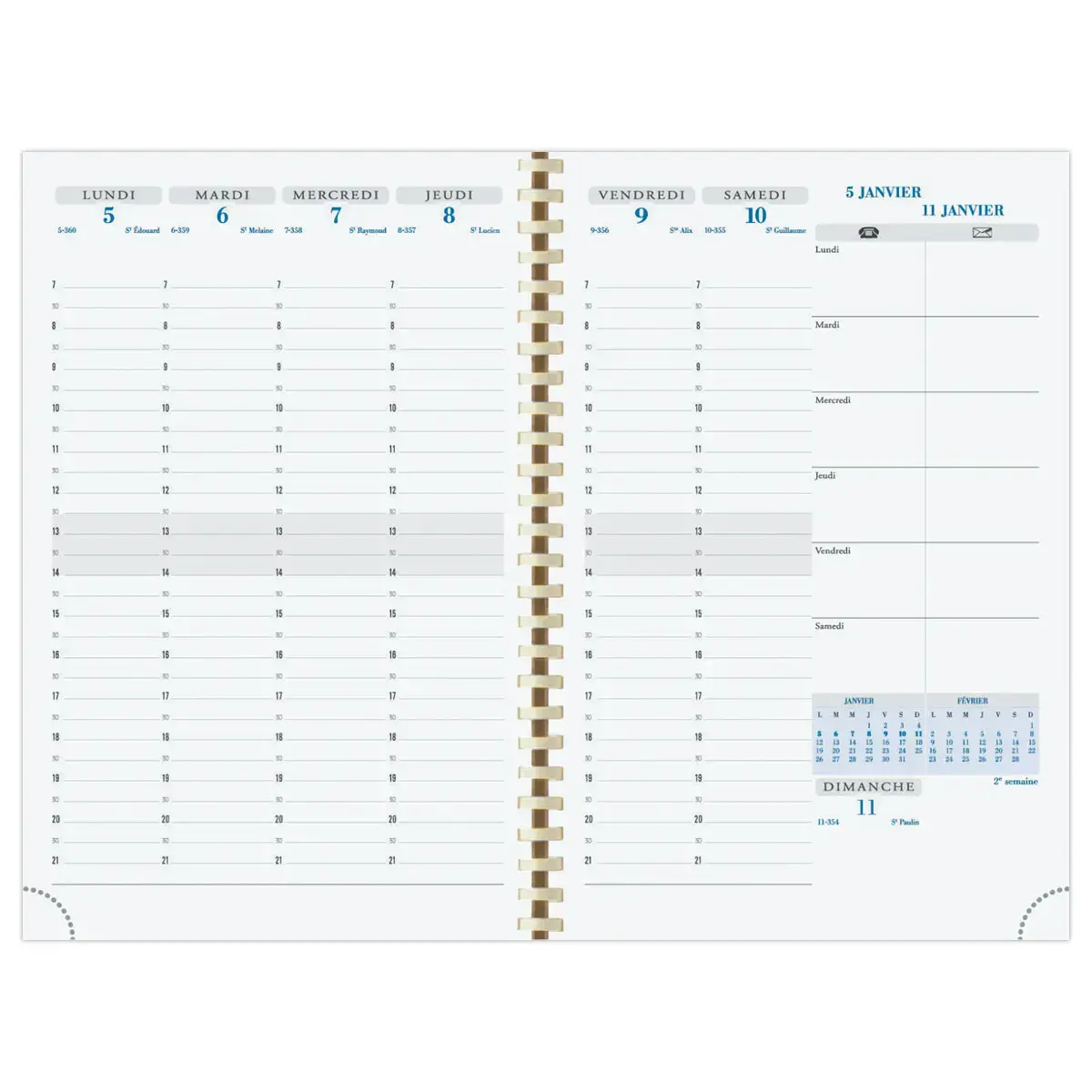 Recharge pour agenda semainier All in one - 15 x 21cm - Septembre à décembre - EXACOMPTA