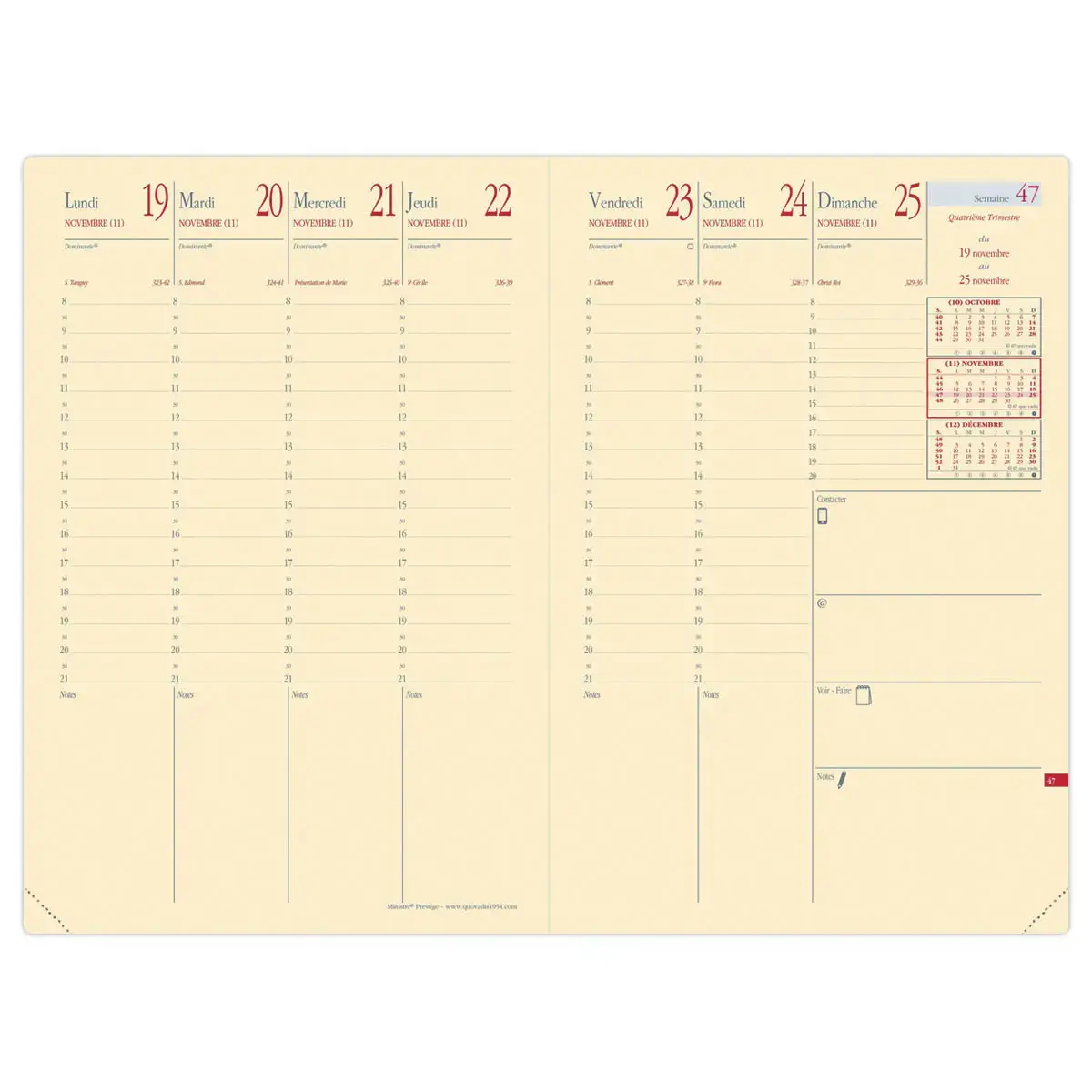 Agenda semainier Soho - 16x24cm - Bleu - Janvier à décembre - QUO VADIS
