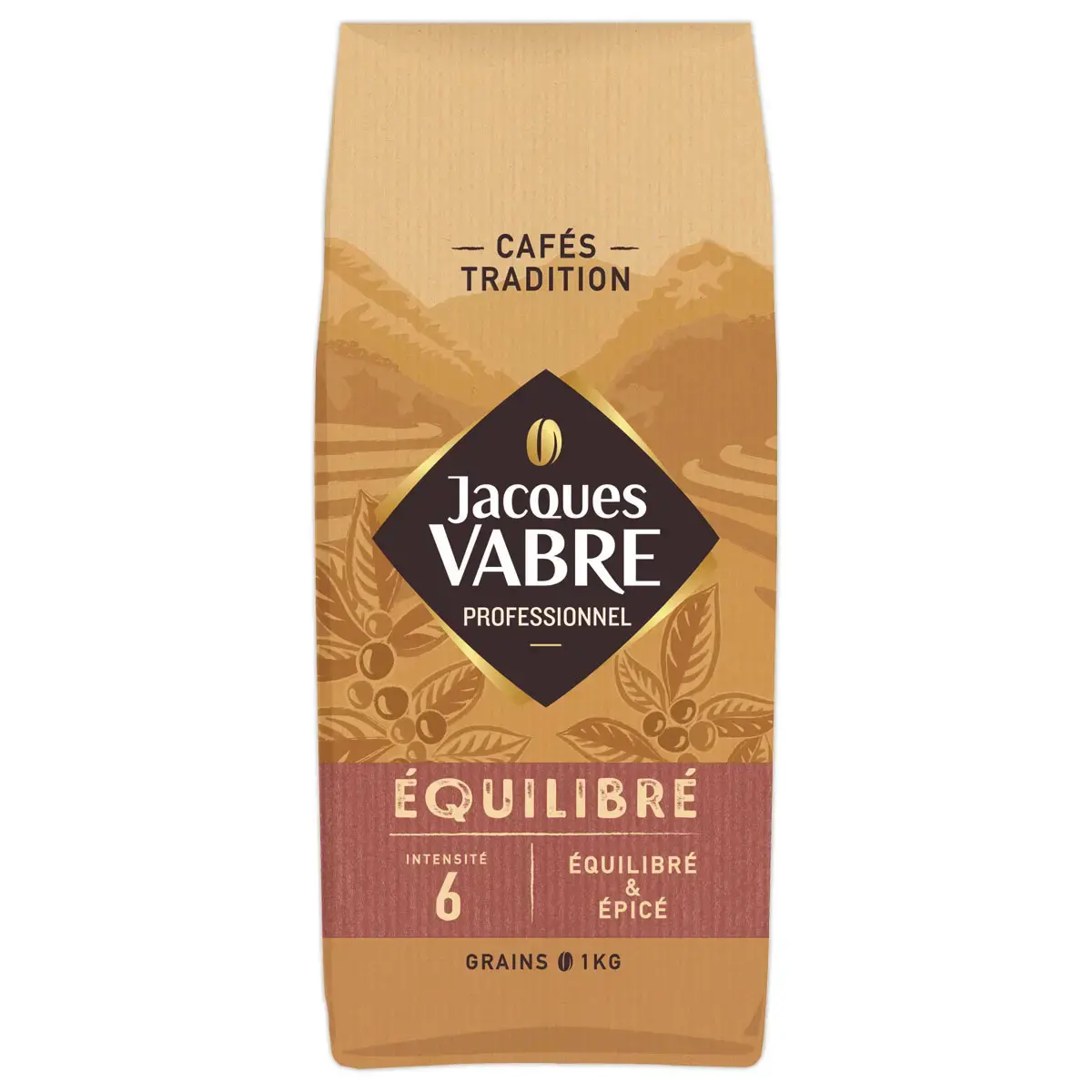 Caf&eacute; Grains - Equilibr&eacute; - 1 kg - Jacques Vabre 