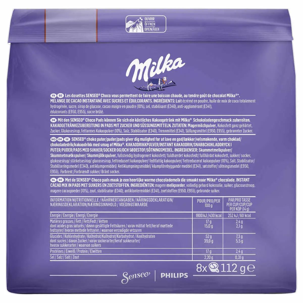 8 Dosettes de café Senseo® Milka x8