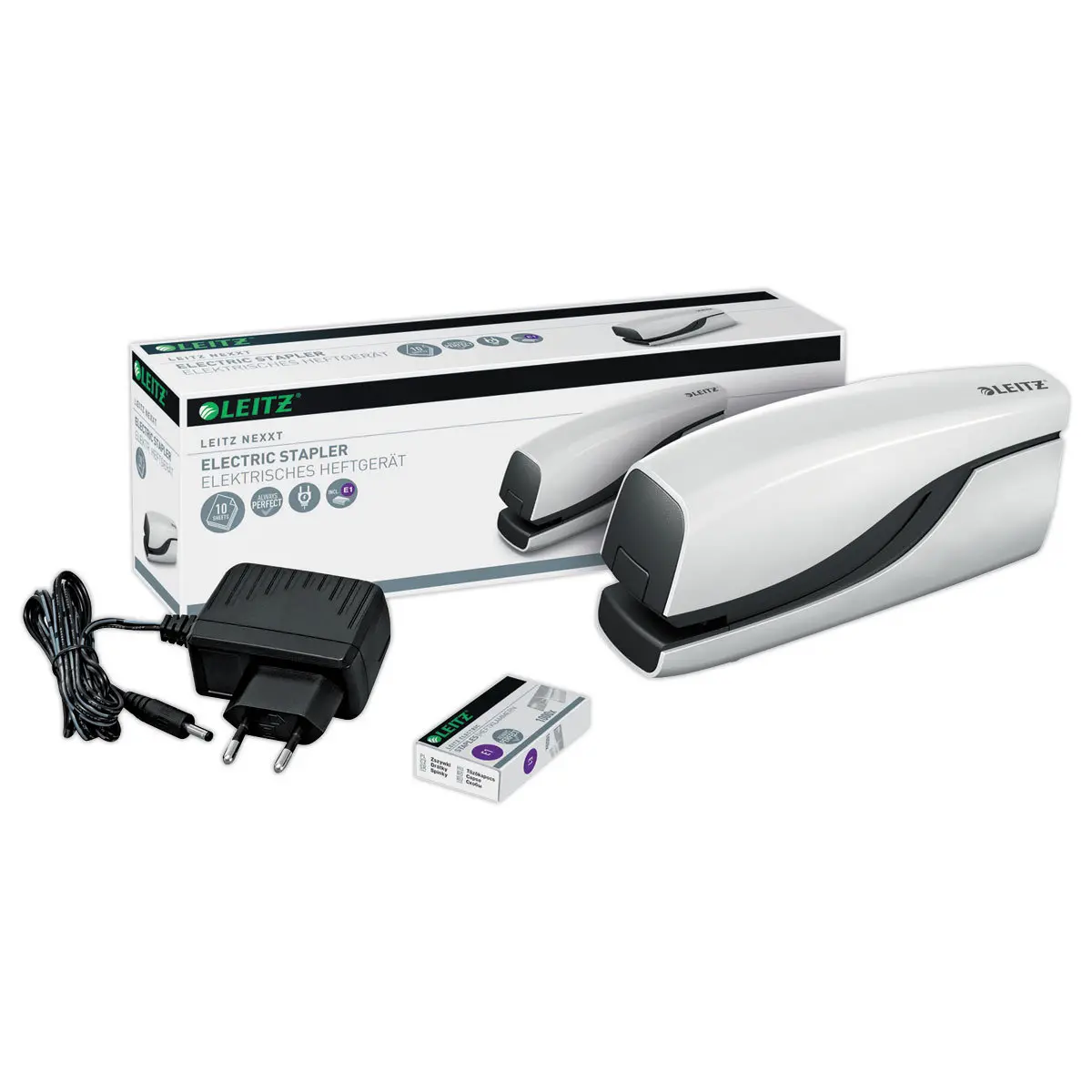 Agrafeuse &eacute;lectrique NeXXt filaire - 20 feuilles - Blanc - LEITZ 