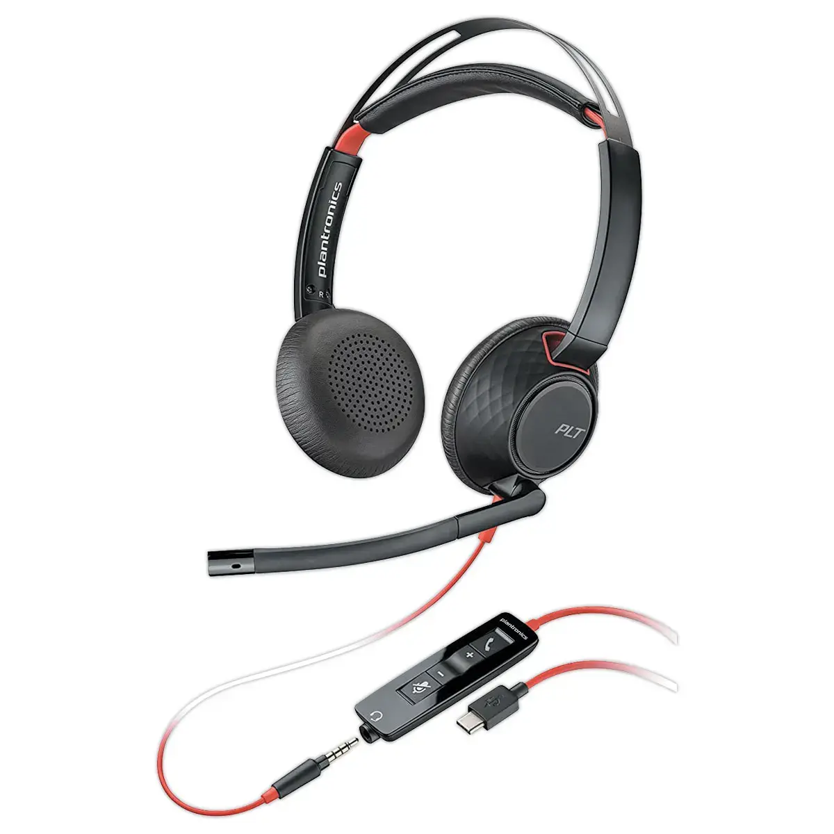 CASQUE FILAIRE POLY BLACKWIRE 5220 USB-A/C et Jack 3.5mm 