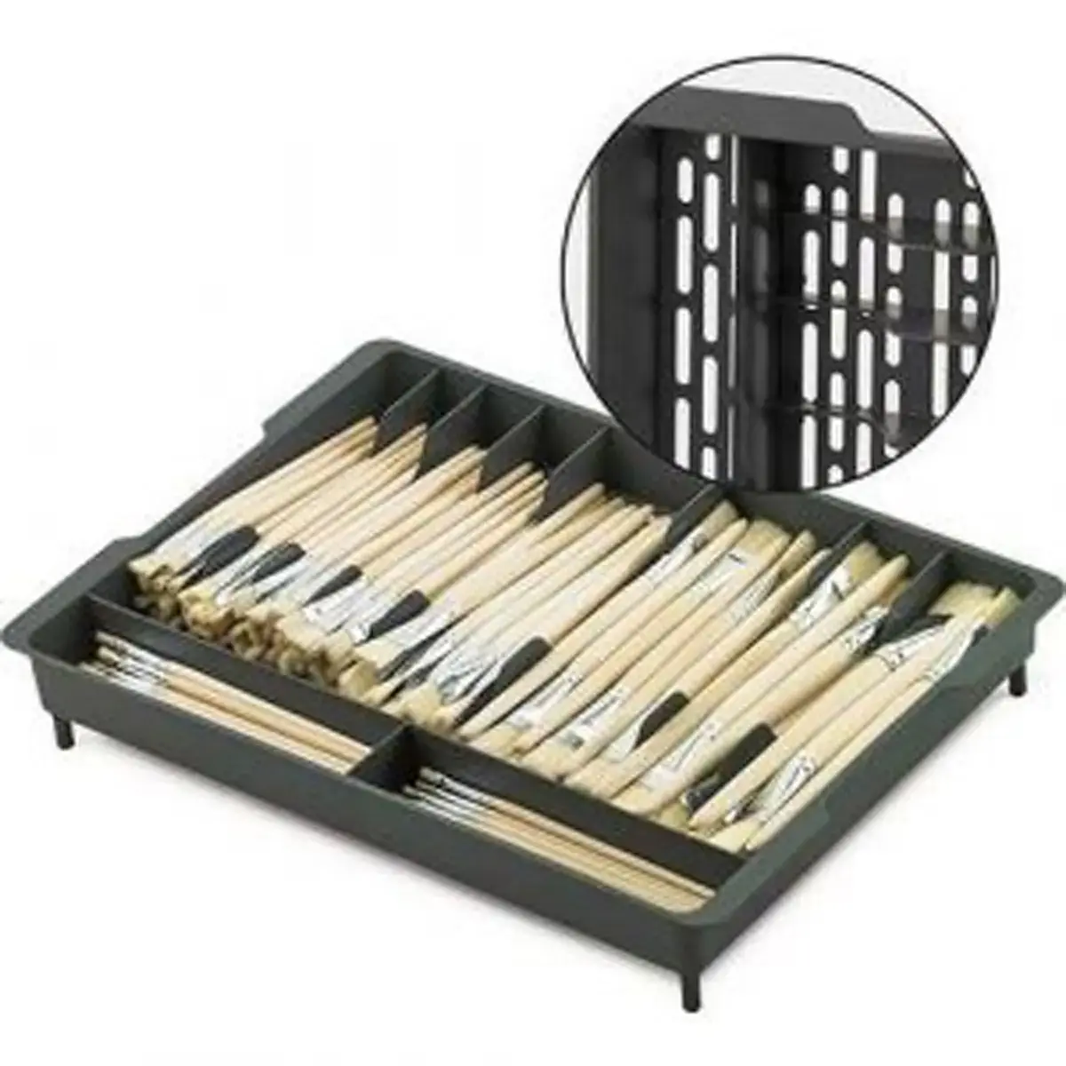 Plateau de rangement pour pinceau - 10 compartiments - 100 pinceaux 