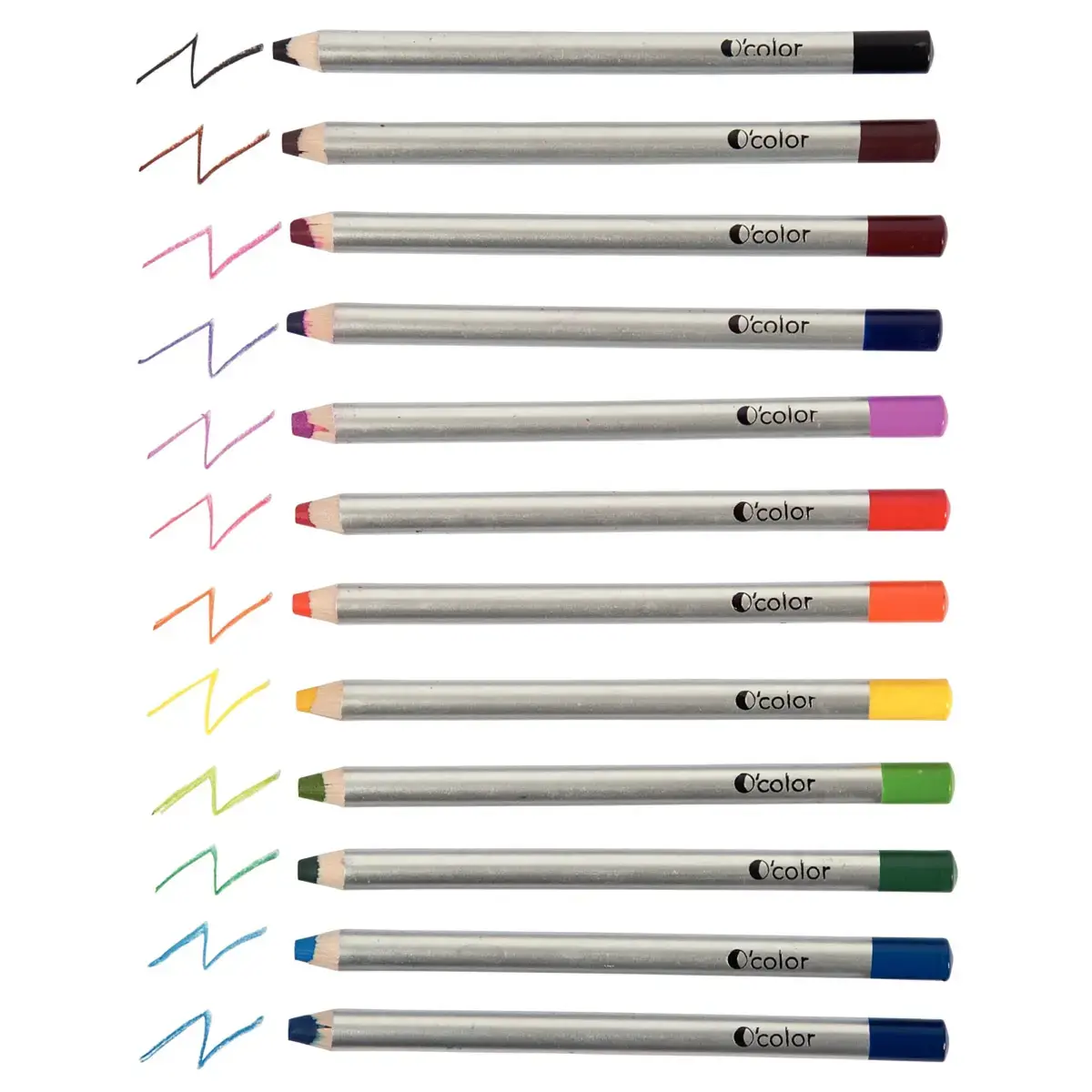 Crayon de couleur gros module O'COLOR- mine 8mm - coloris assortis - lot de 12 