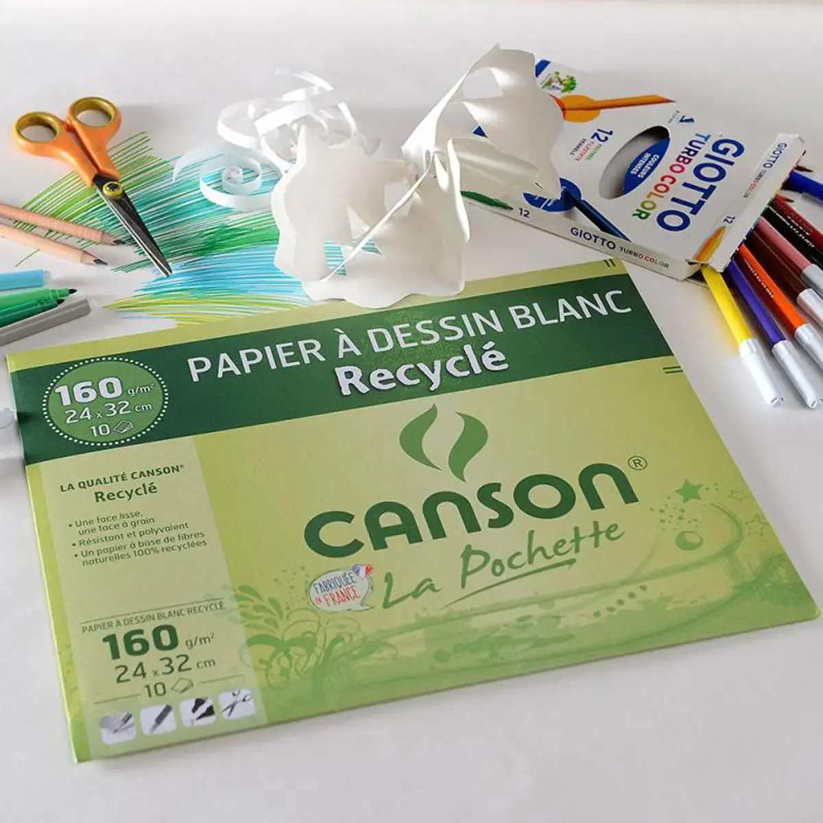 papier dessin A4 160 g Canson - blanc - lot de 10