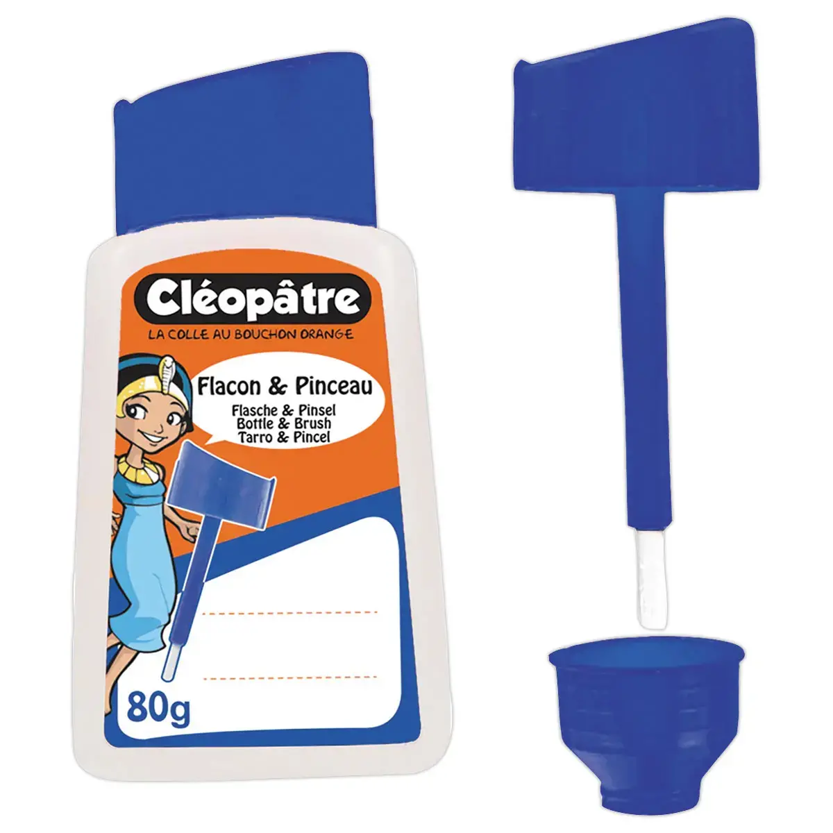 Flacon vide Cl&eacute;op&acirc;tre pour colle liquide 80 ml avec pinceau applicateur - lot de 12 