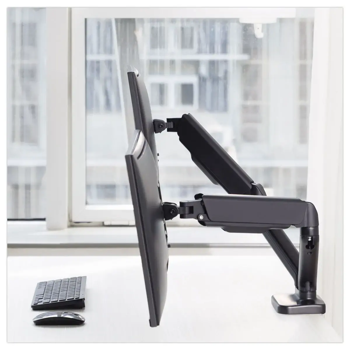 Bras porte-écran double articulé Ergo Line Noir