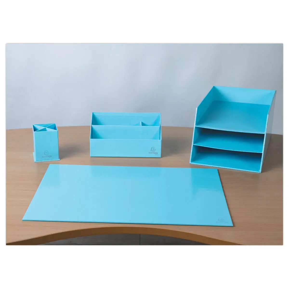 Corbeille &agrave; courrier carton - aquarel bleu clair - EXACOMPTA 