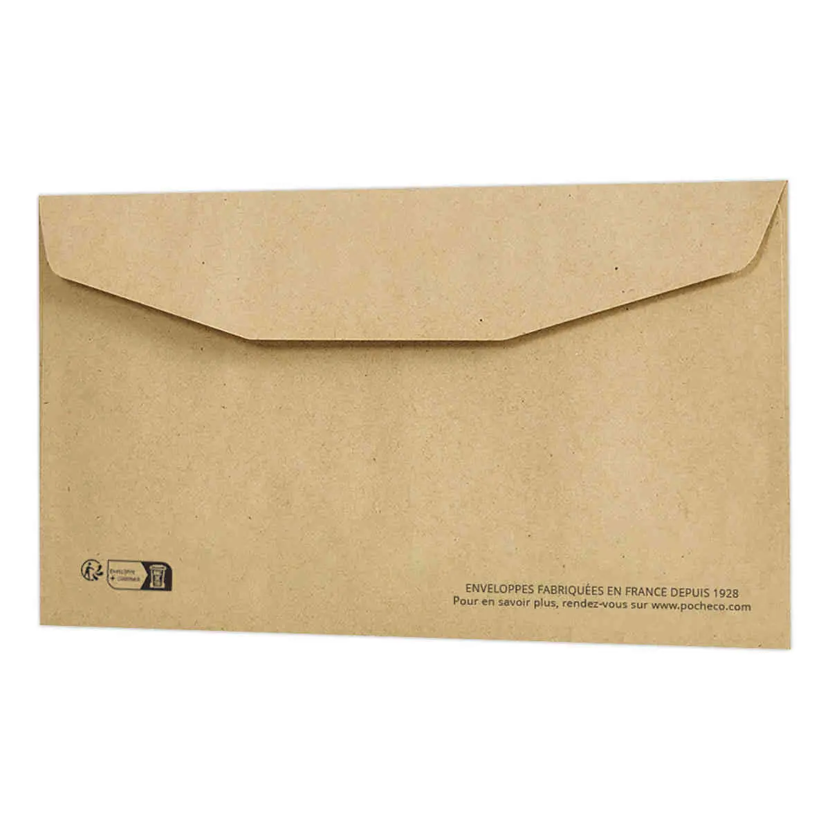 1000 Enveloppes MSP papier kraft - 85g - 114x229mm - Fenêtre 35x100mm - POCHECO