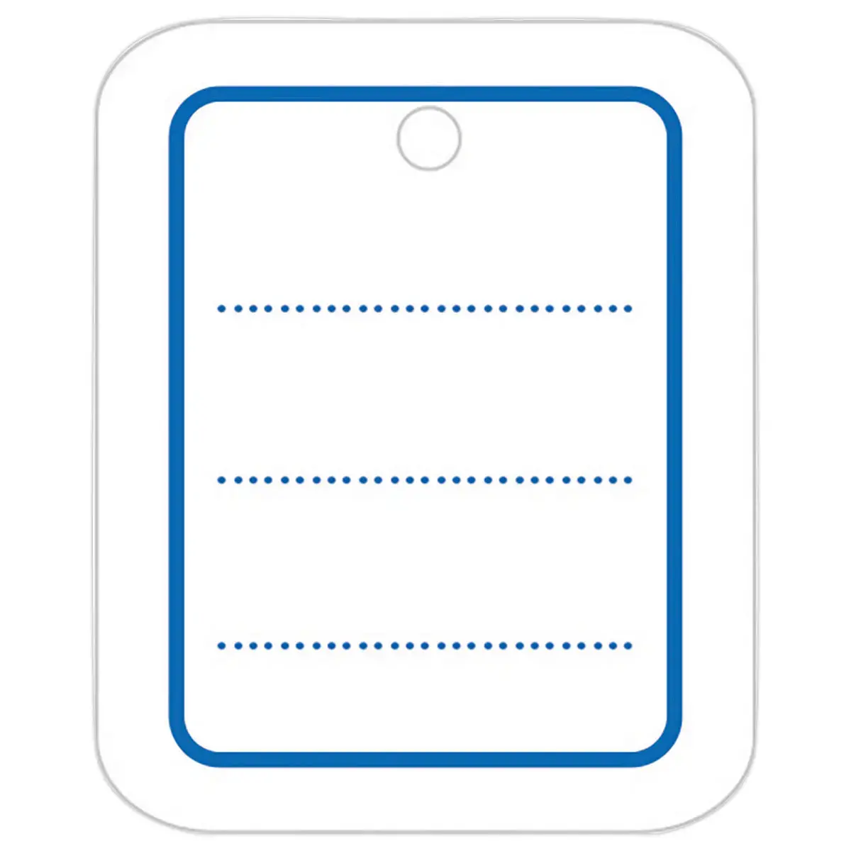 1000 Etiquettes perforées cadre et lignes bleus 30x37 mm 1000étiq/boîte