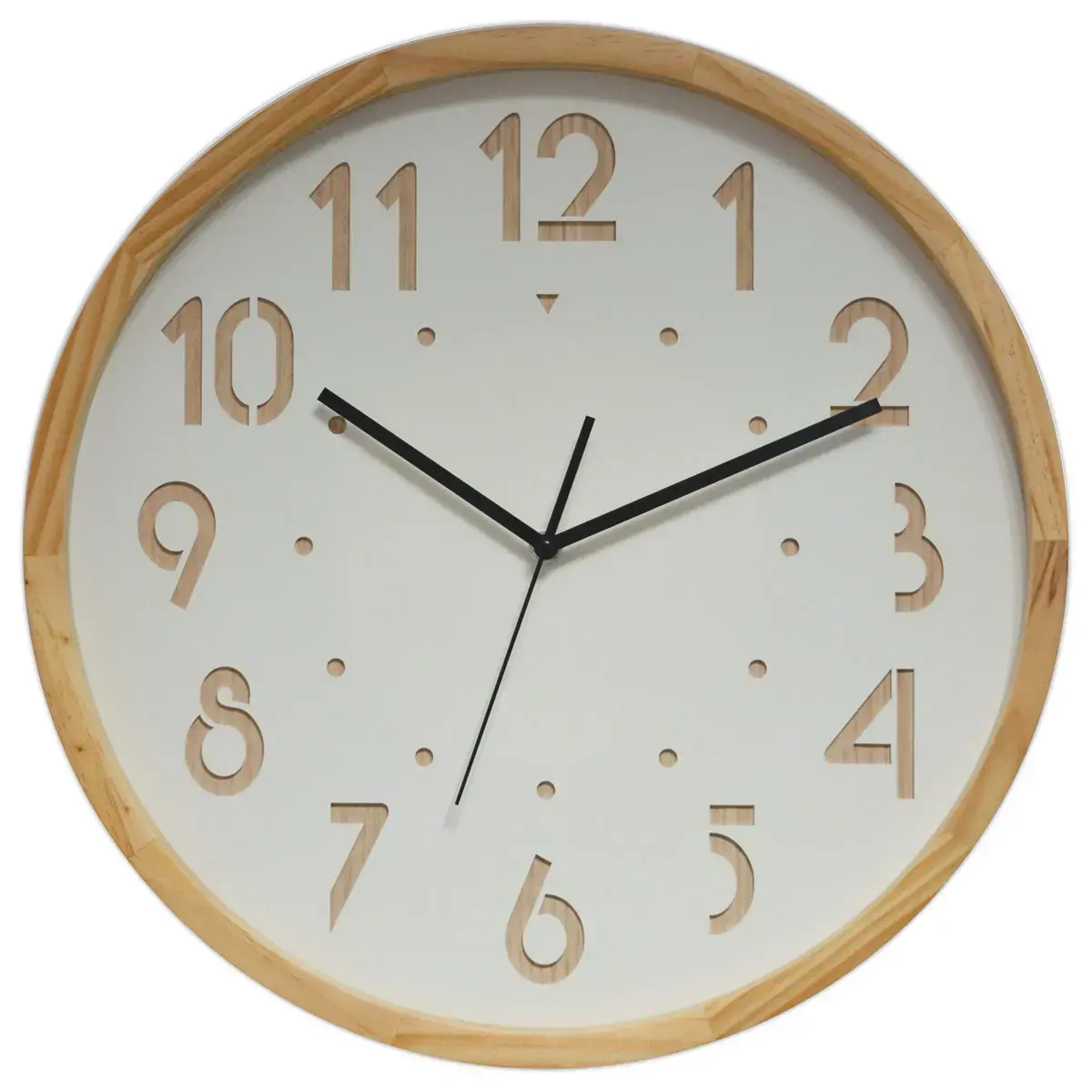 Horloge murale 41 cm cadran bois 