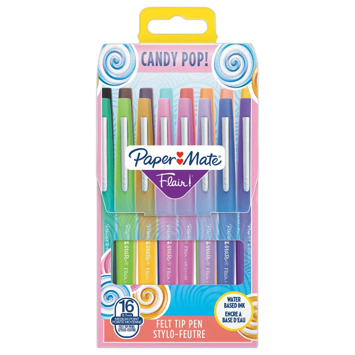 16 Feutres  Flair - Candy Pop - Ecriture moyenne - PAPERMATE 
