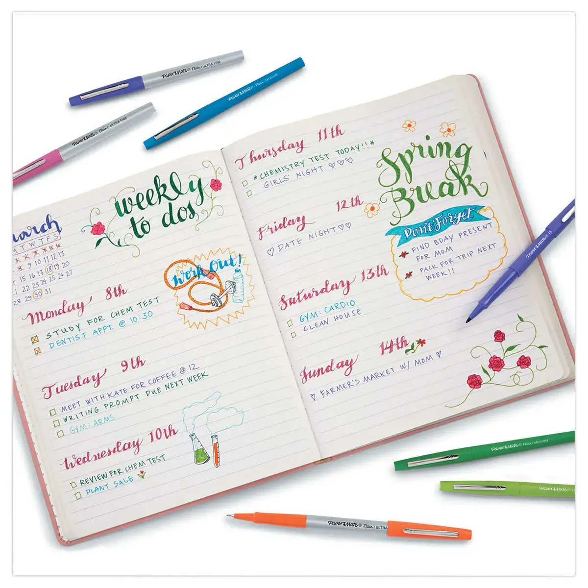 16 Feutres  Flair - Candy Pop - Ecriture moyenne - PAPERMATE 