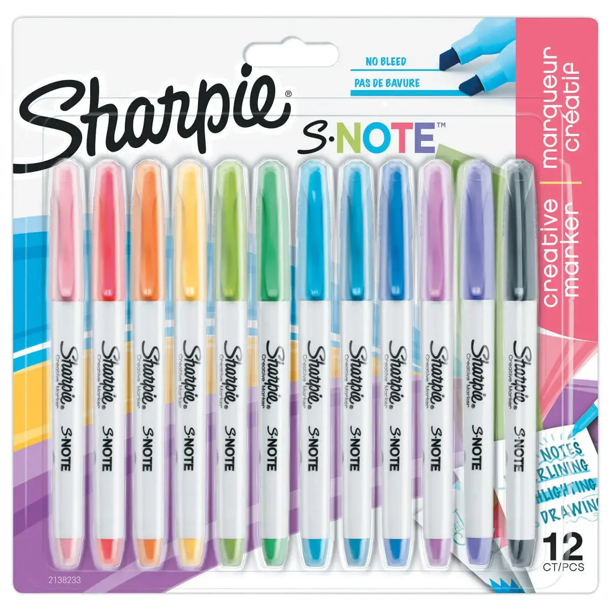 12 Surligneurs encre liquide assortis - SHARPIE