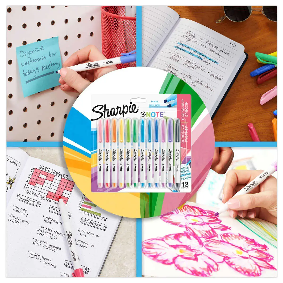 12 Surligneurs encre liquide assortis - SHARPIE