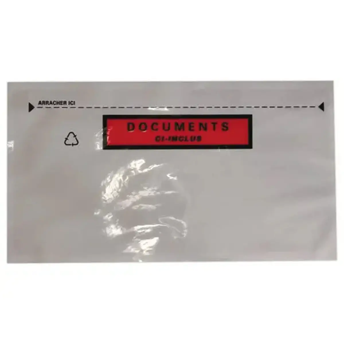100 Pochettes adhésives 'DOCUMENTS CI-INCLUS' format DL 240x130 mm
