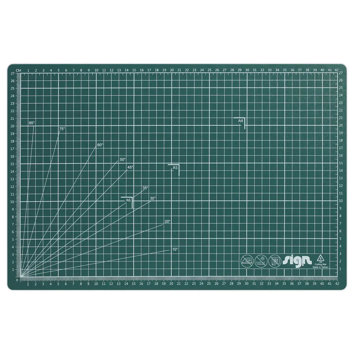 Plaque de découpe multifonctions - Face quadrillée 5 x 5cm - Sign