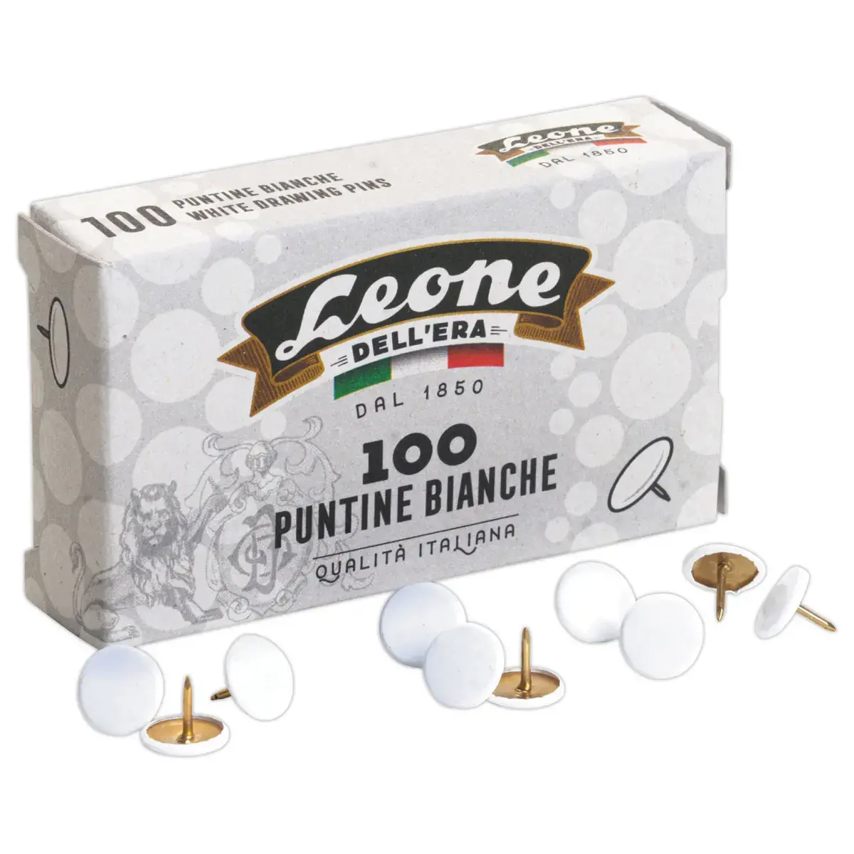 100 Punaises acier - Tête capsulée blanche - DELL'ERA