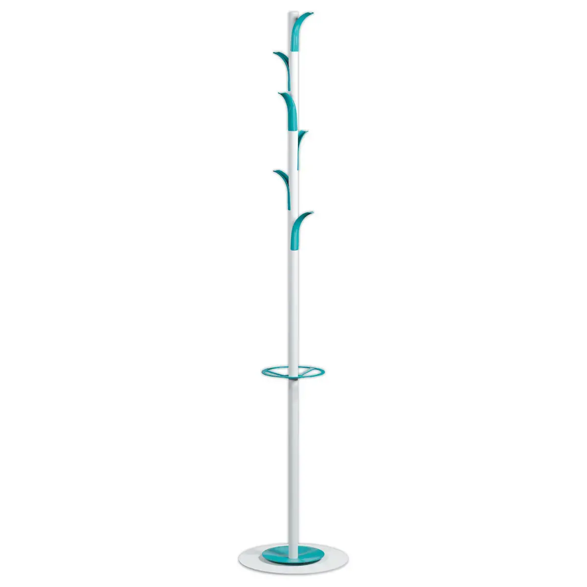 Portemanteau 6 patères - blanc/bleu