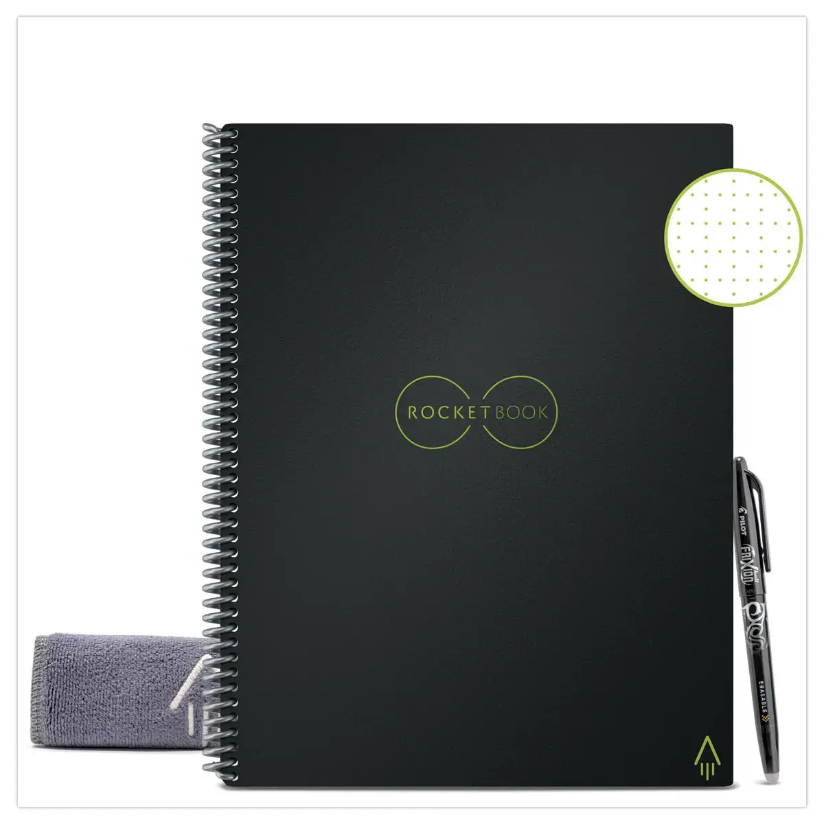 Cahier connecté et réutilisable à l'infini Rocketbook Core Letter - A4 - Noir - 32 pages - ROCKETBOOK