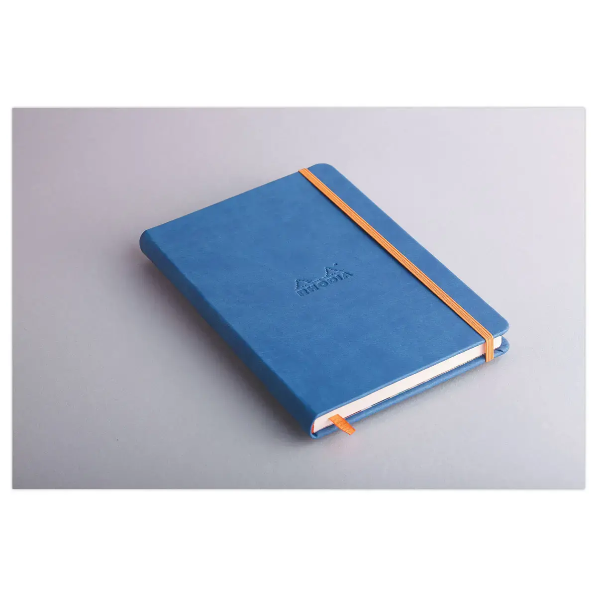 Carnet broché Rhodiarama A5 192 pages - couverture rigide - bleu - RHODIA