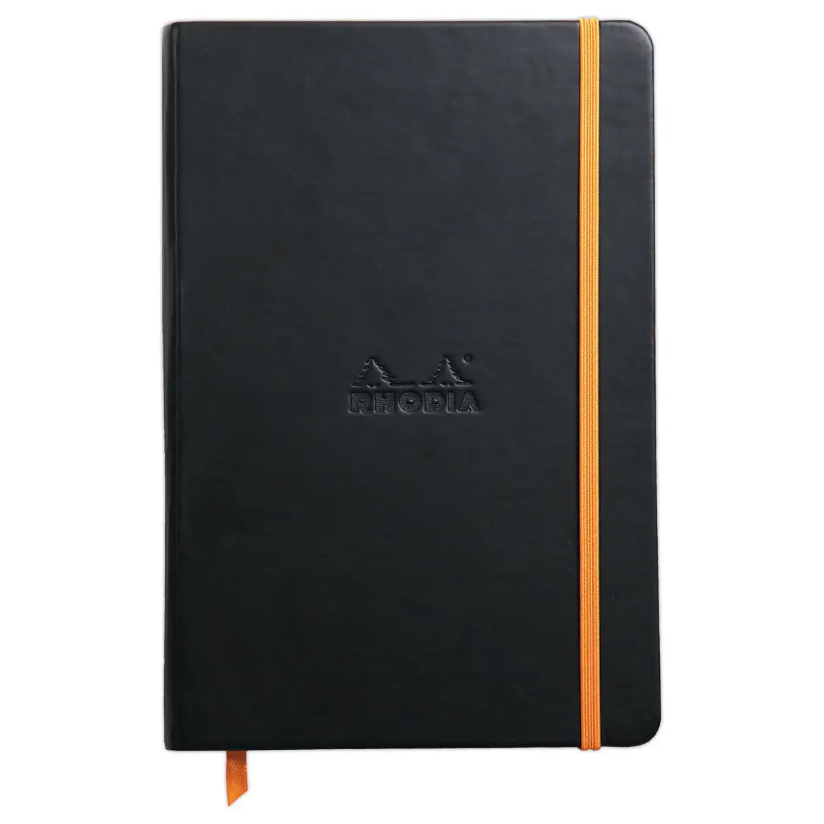 Carnet broché Rhodiarama A5 192 pages - couverture rigide - noir - RHODIA