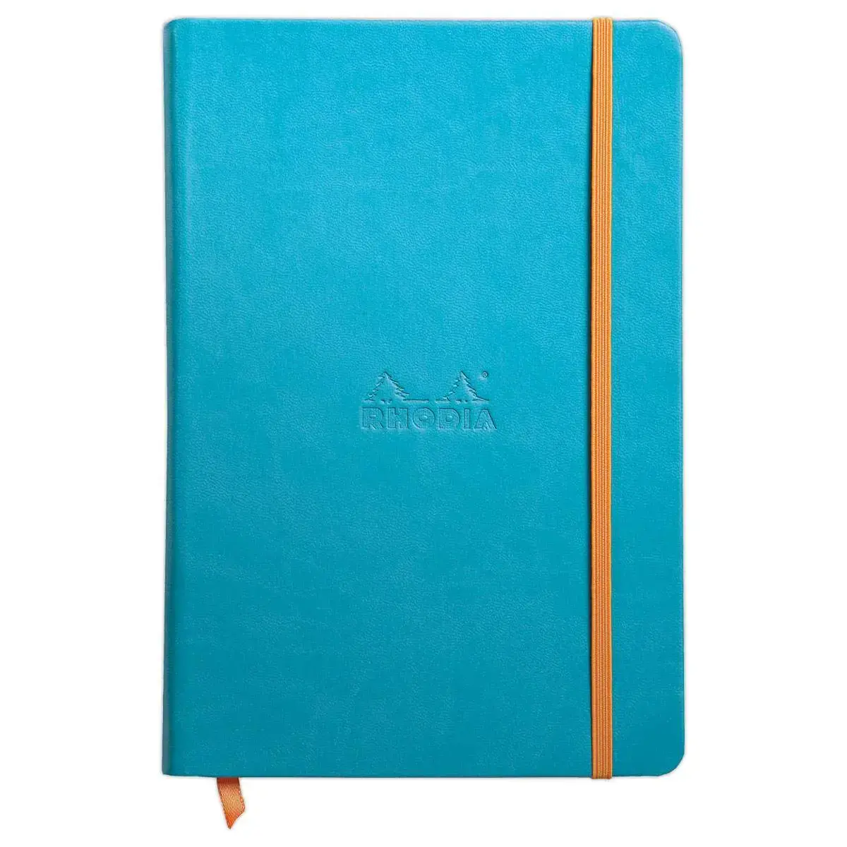 Carnet broch&eacute; RhodiaramaA5 192 pages,lign&eacute;,couverture rigide turquoise 