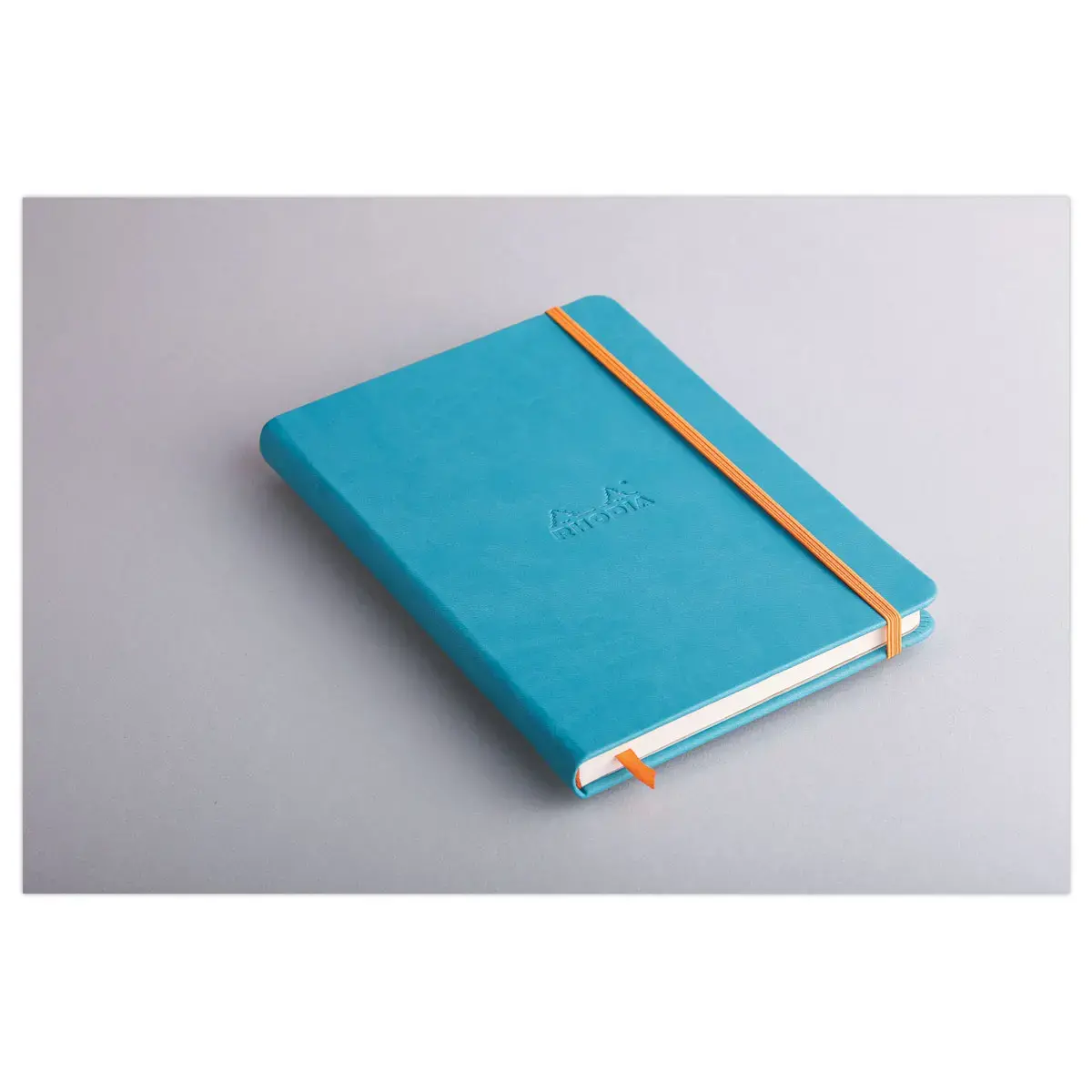 Carnet broch&eacute; RhodiaramaA5 192 pages,lign&eacute;,couverture rigide turquoise 