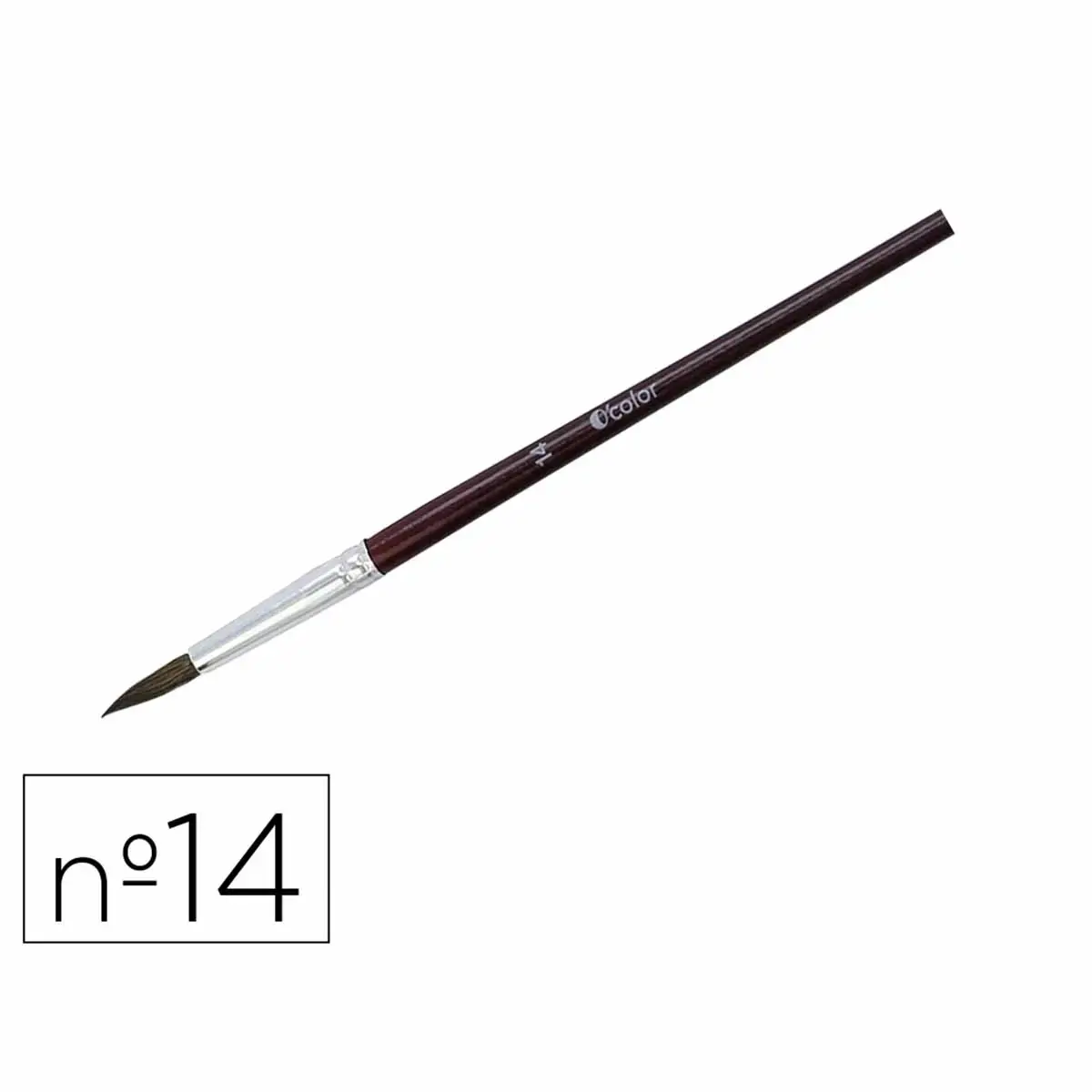Pinceau gouache poil de poney n&deg;14 O'color - lot de 10 