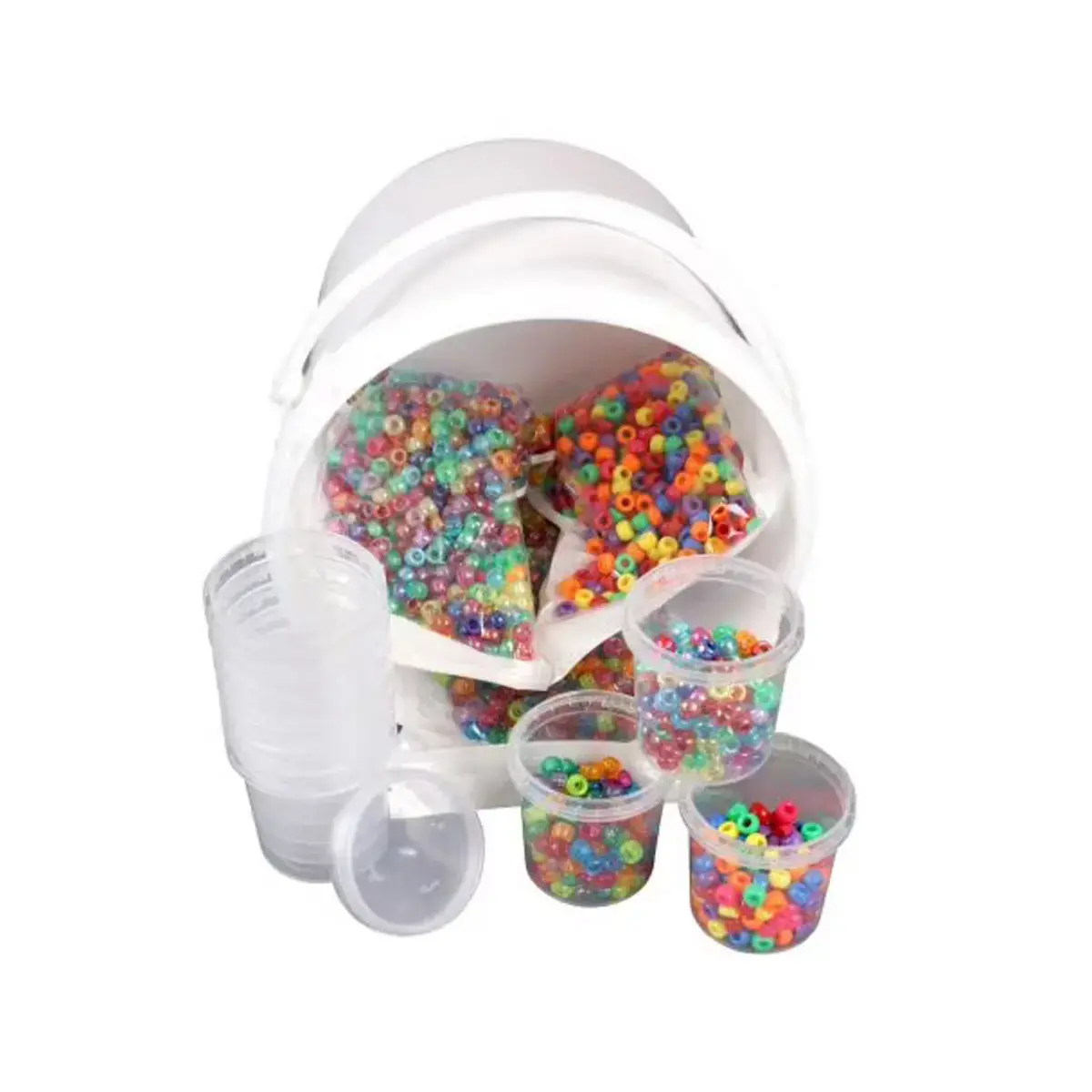 Perle en plastique Innspiro - coloris assortis - 9 mm - trou 4 mm - lot de 3000