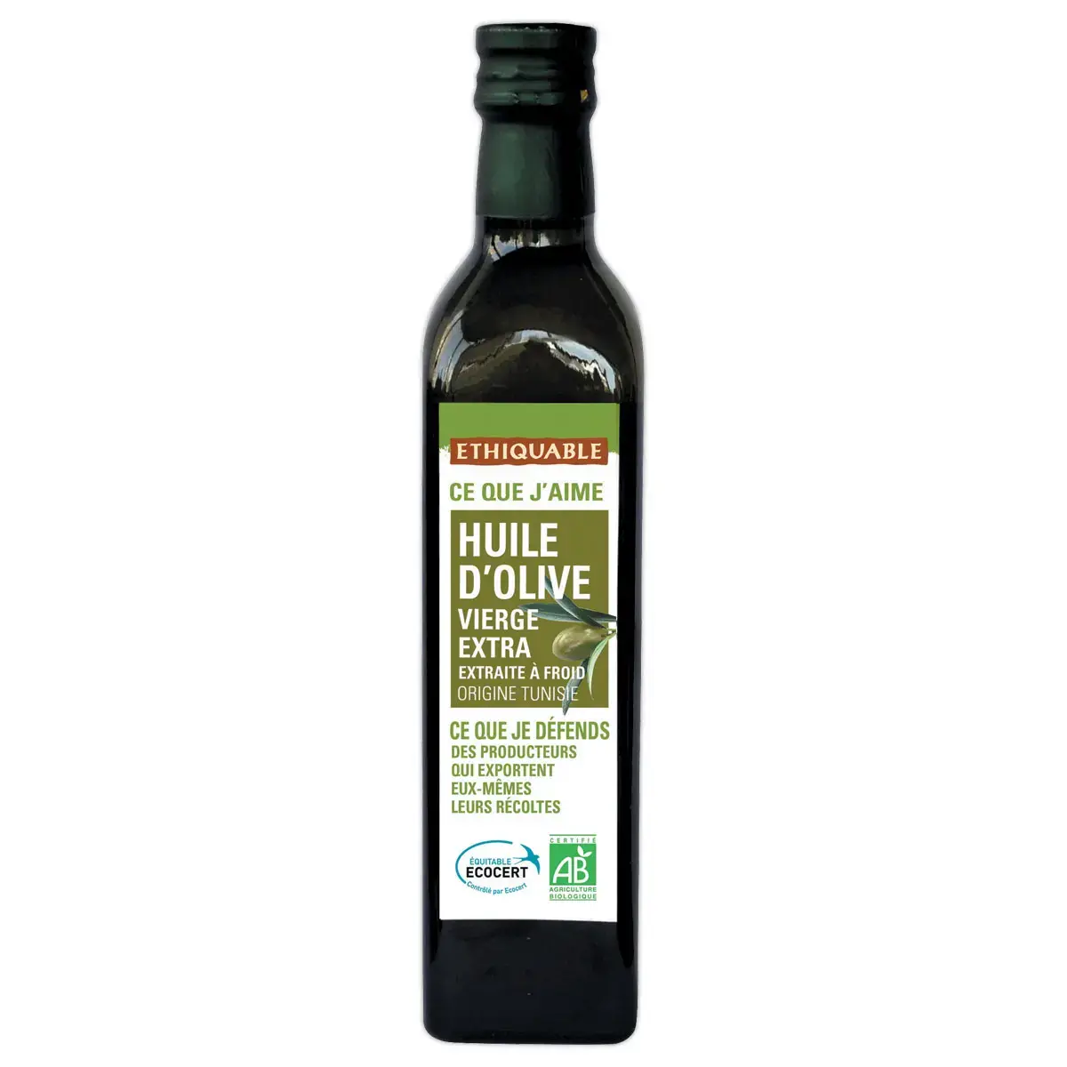 Bouteille d'huile d'olive vierge Bio 50cl