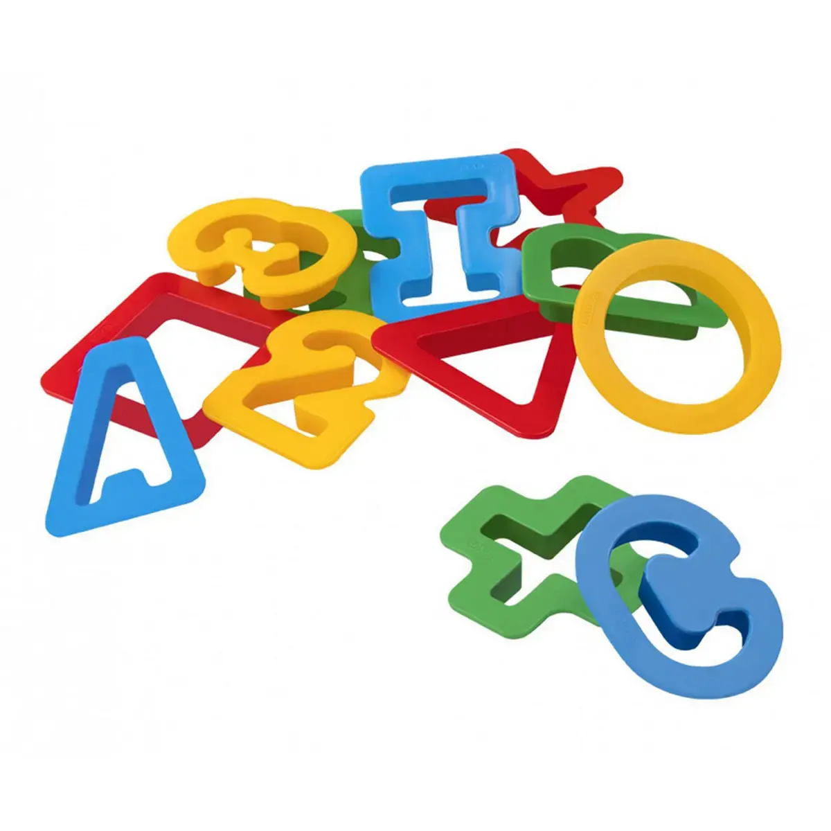 Kit de 96 emporte-pi&egrave;ces en plastique -JOVI -  lettres, chiffres, et forme g&eacute;om&eacute;triques 