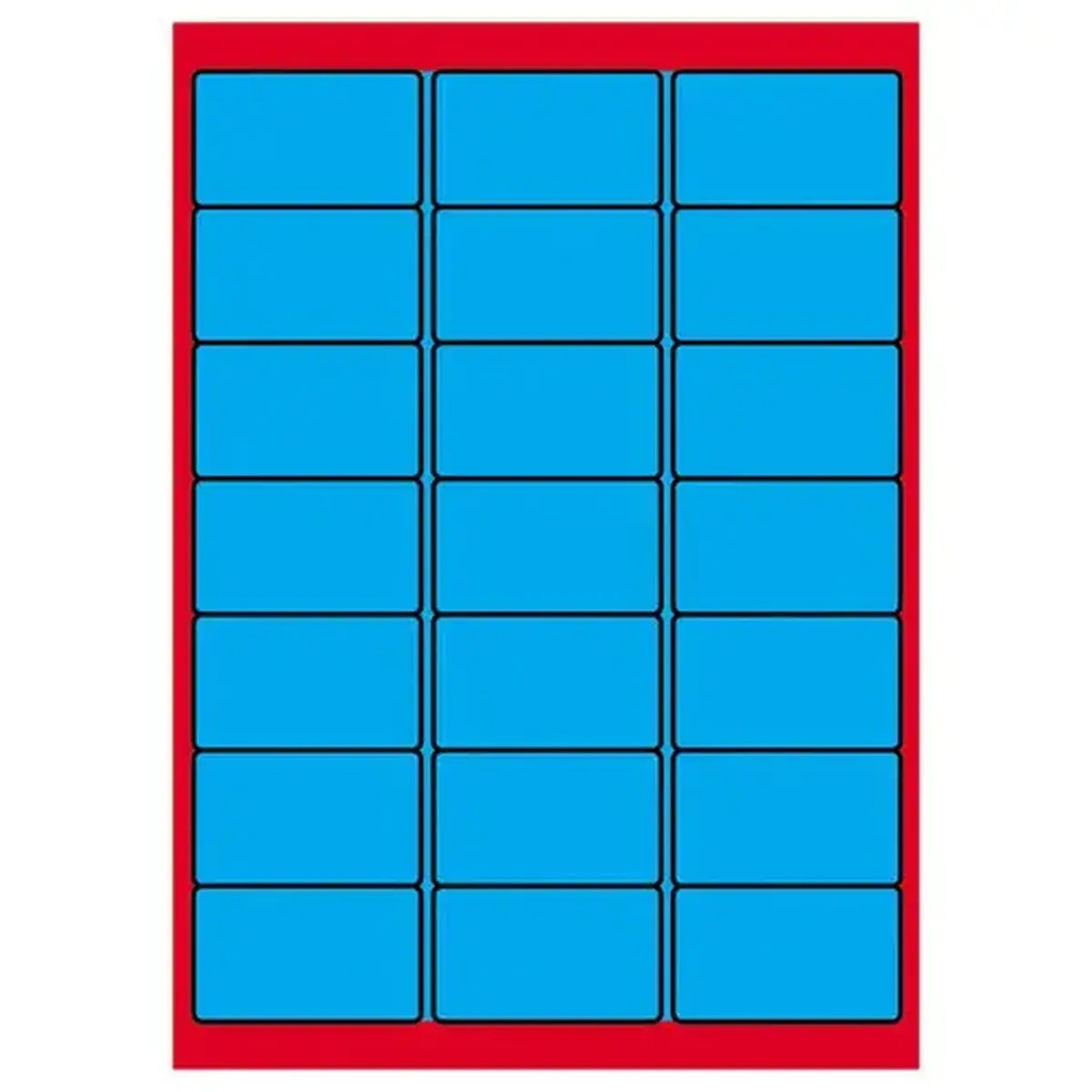100 Planches d'&eacute;tiquettes L63,5xH38,1 mm 2100 &eacute;tiq/ bo&icirc;te, bleu vif 