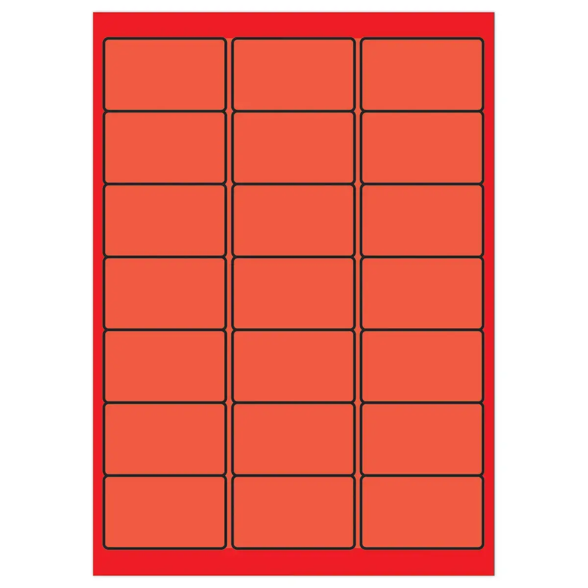 100 Planches d'étiquettes L63,5xH38,1 mm 2100 étiq/ boîte, orange vif