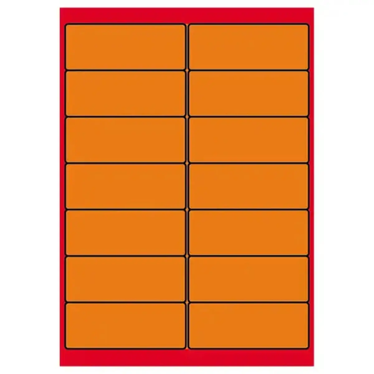 100 Planches d'&eacute;tiquettes L99xH38,1 mm 1400 &eacute;tiq/ bo&icirc;te, orange vif 