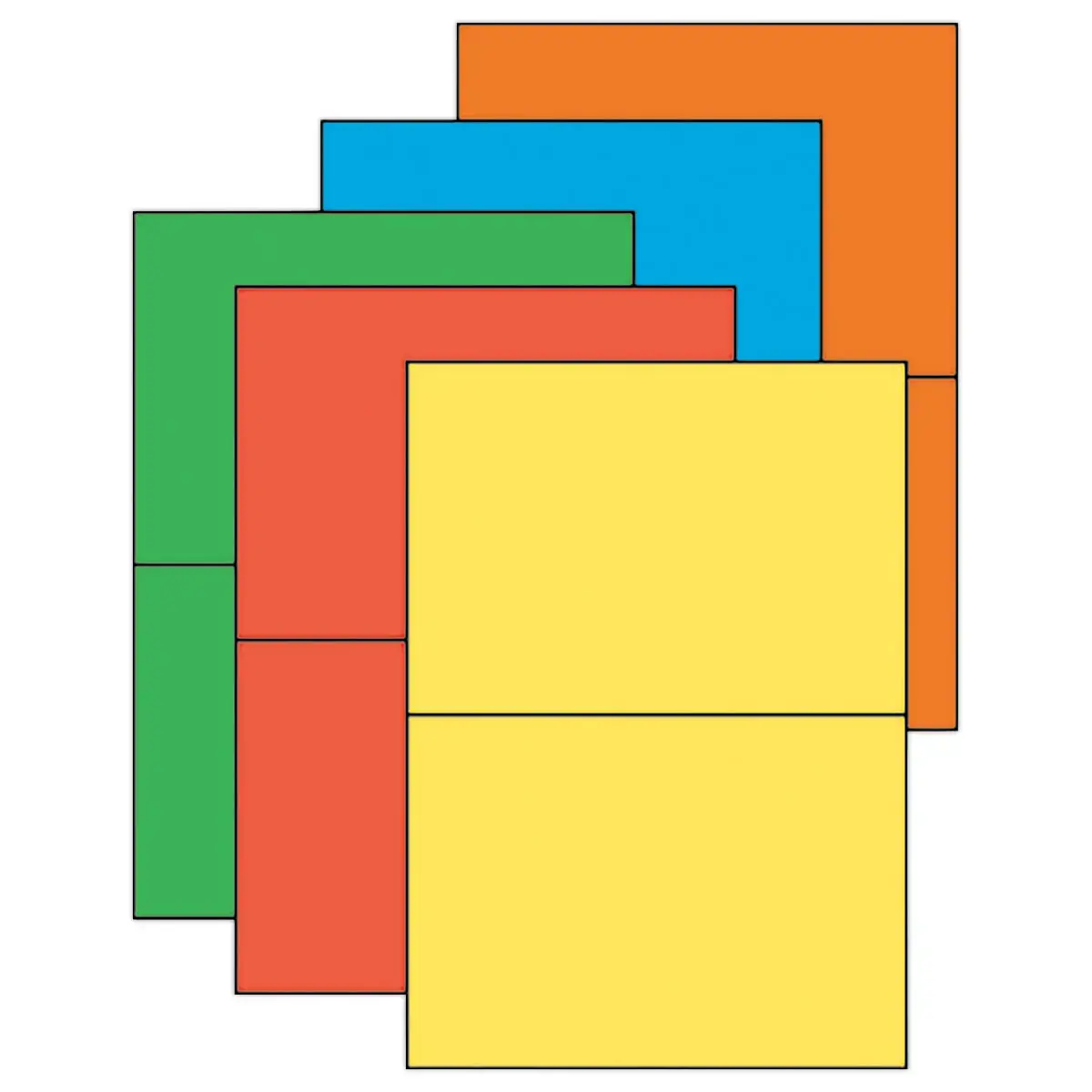 100 Planches d'étiquettes L210xH148,5 mm 200 étiq/ boîte, jaune vif