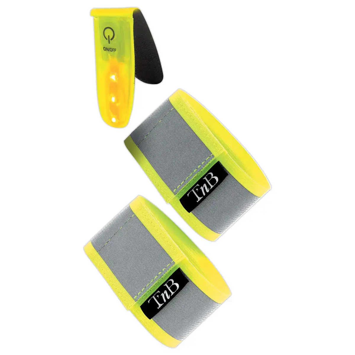 Kit d'accessoires réfléchissants - Deux brassards - Clip LED - T'nB