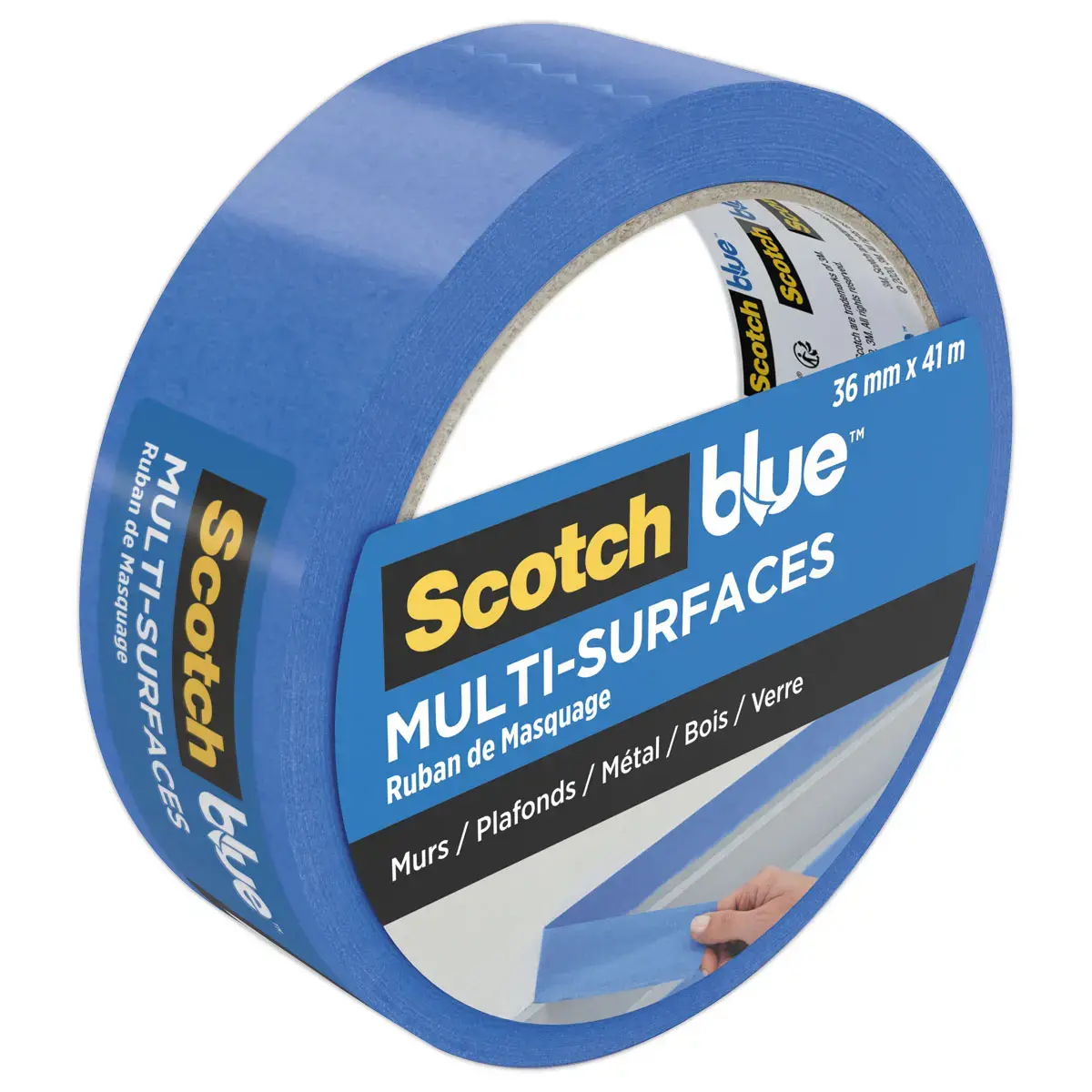 Ruban adhésif de masquage multi-surface sans trace - 41m x 36mm