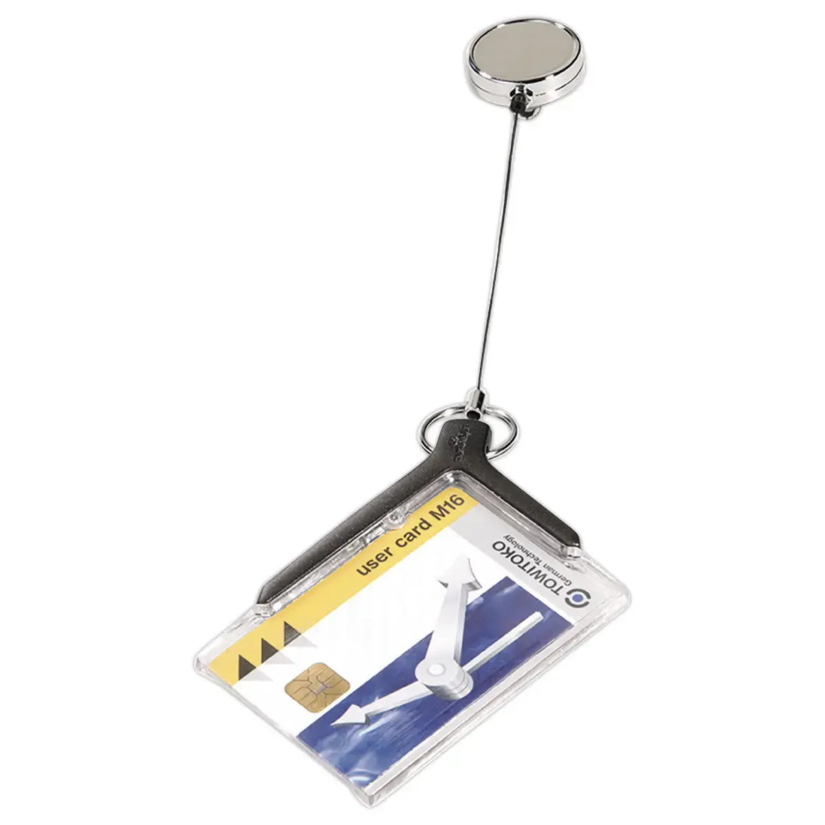 10 Porte-carte 1 carte de luxe avec enrouleur chrom&eacute; DURABLE 
