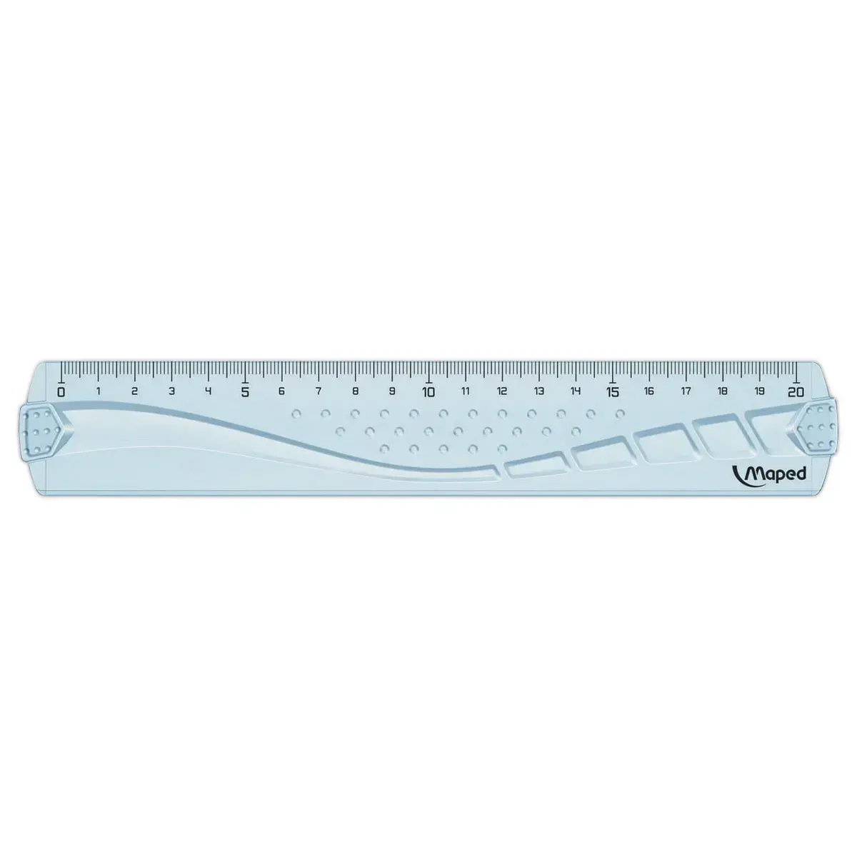R&egrave;gle plate 20 cm - GEOMETRIC, en plastique recycl&eacute; 