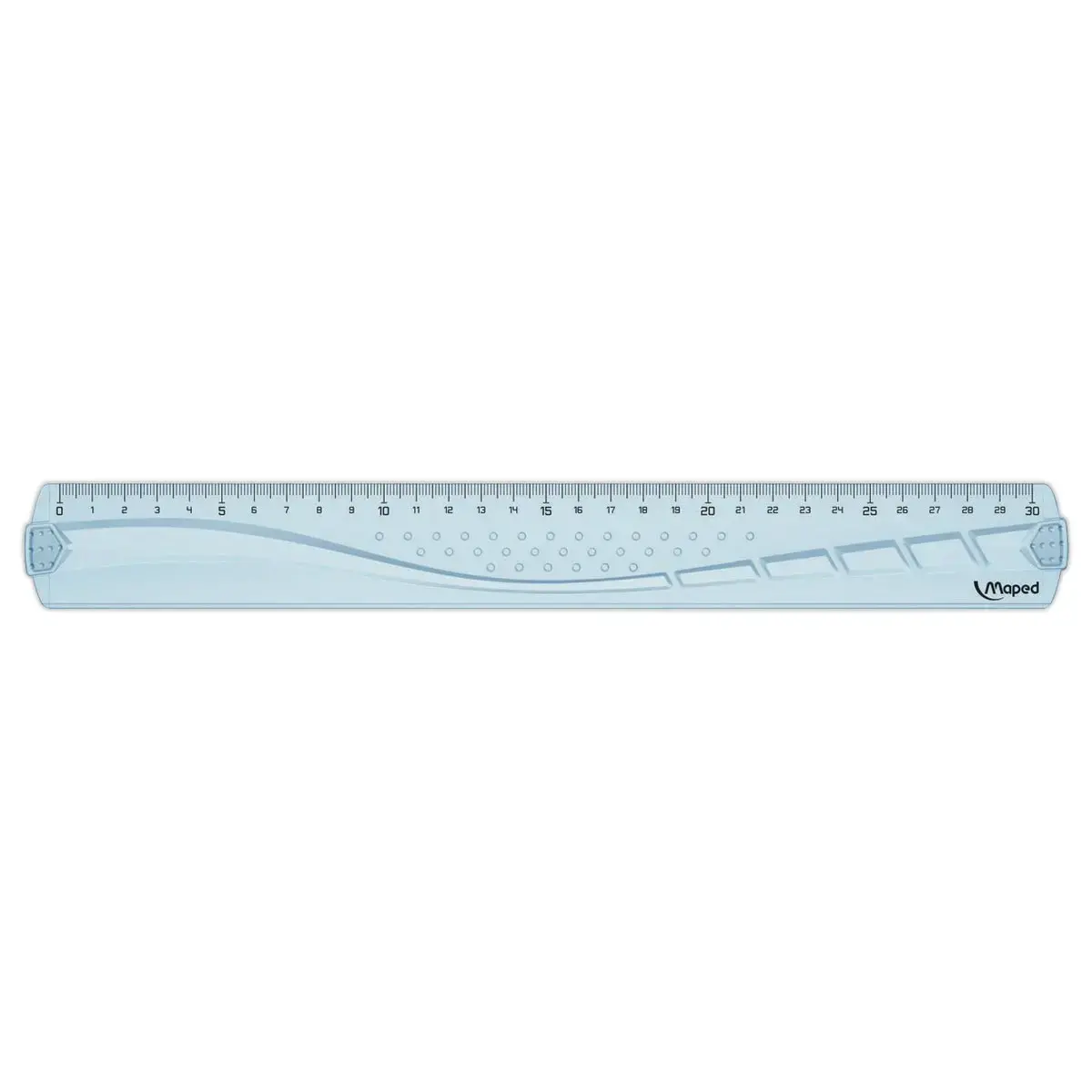 Règle plate 30 cm - GEOMETRIC, en plastique recyclé
